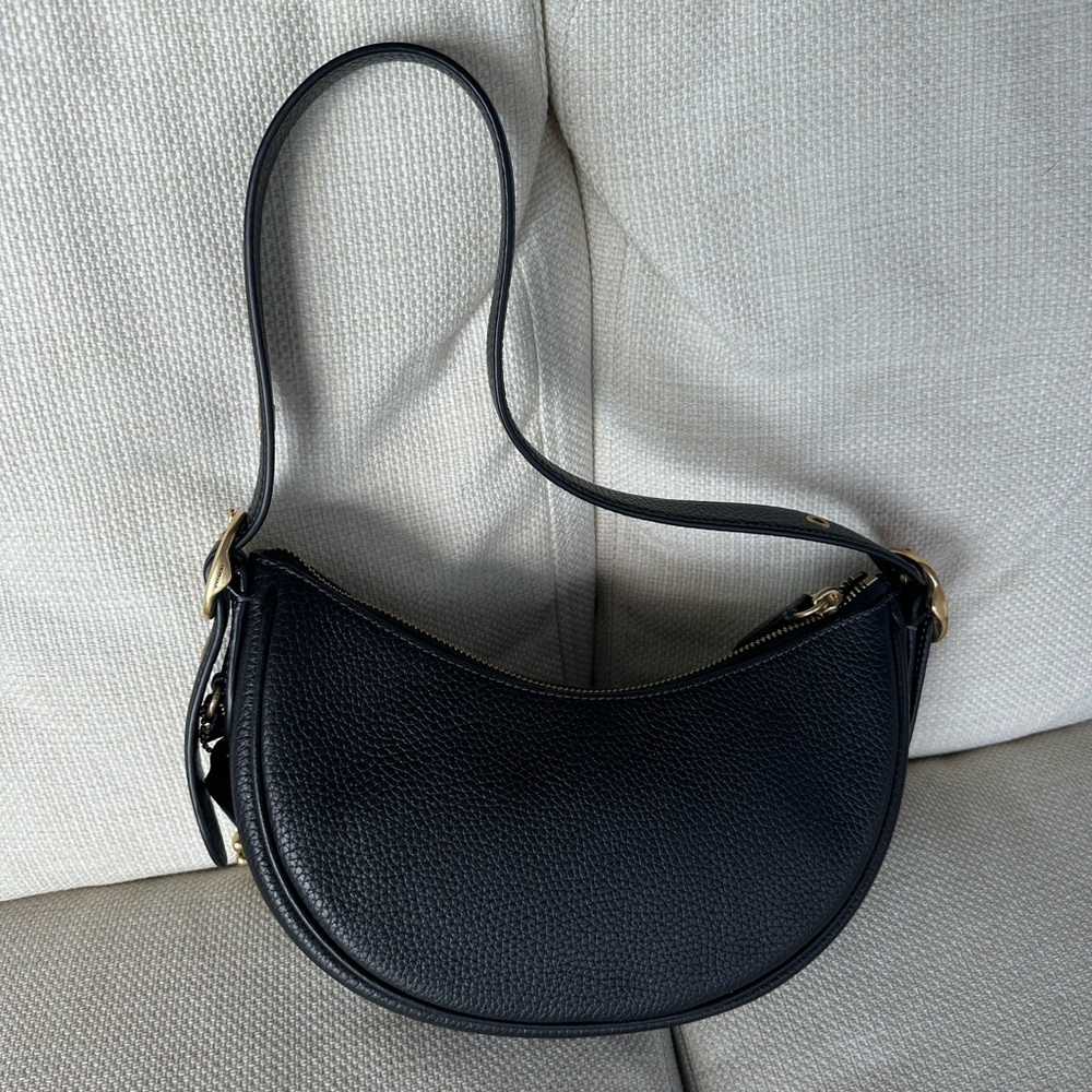 Coach Luna Shoulder Bag - Black with gold hardware
